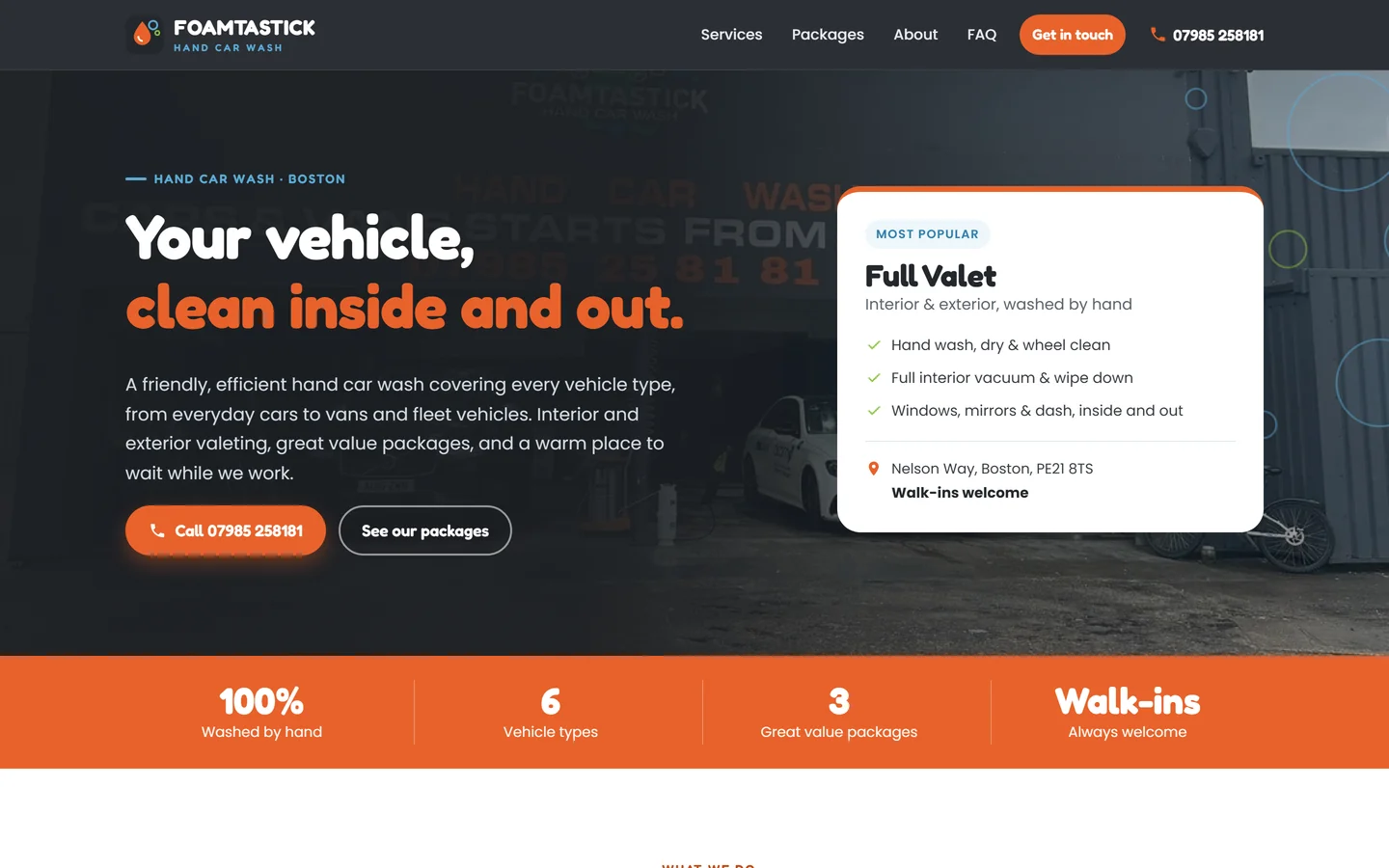 Foamtastick Hand Car Wash website